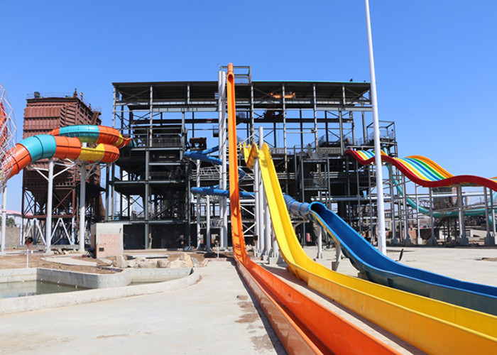 Fiberglass Water Slides , Theme Park Commercial Water Slides For Hotel and Resort