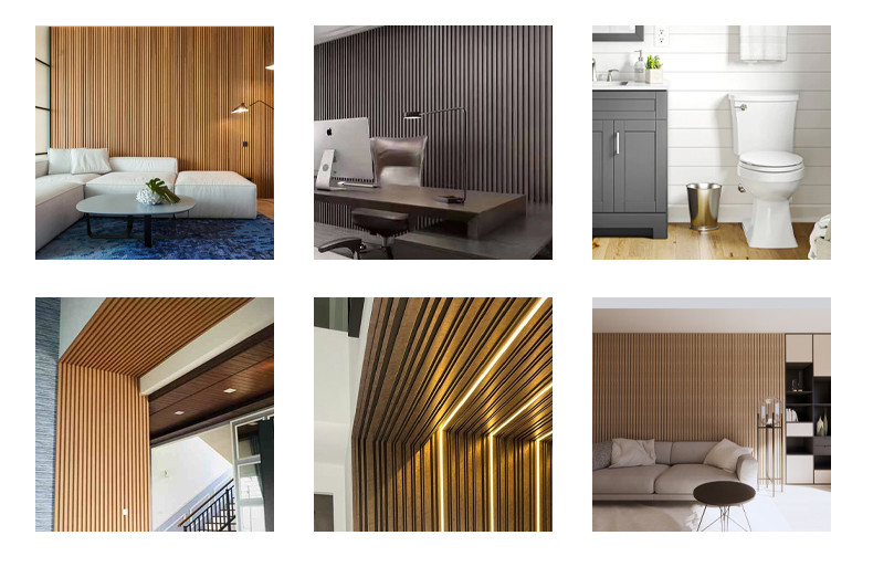 Factory Indoor Decor Wood Plastic Composite PVC Coating Cladding Fluted Wall Board WPC Interior Wall Panel