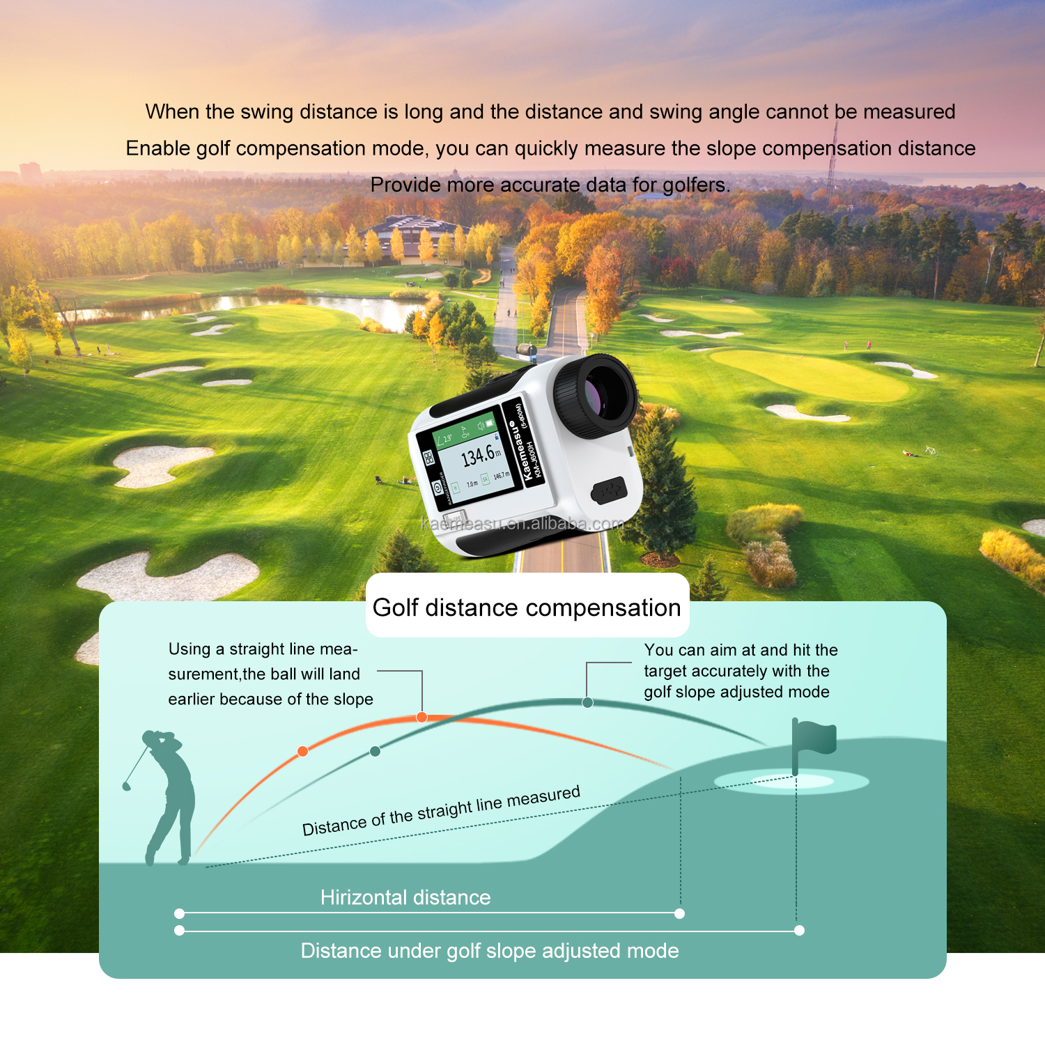 6.5X Magnification Golf Sport Laser Range Finder with Upgraded LCD Screen and Optical Instruments