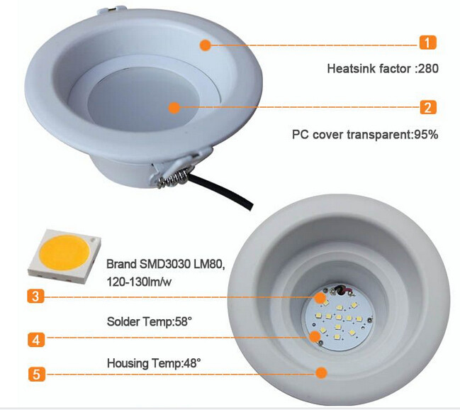 12w SMD LED SMD downlight 3030SMD private design led 90mm cut out 3inch led down light 120 degrees
