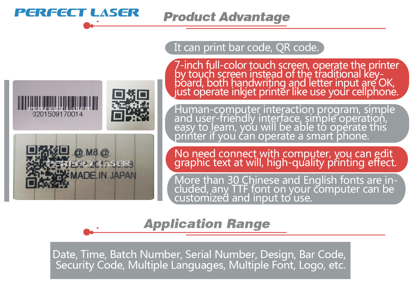Automatic or Manual Cleaning Industrial Expiry Date Carton Egg Ink Jet Printer With Pink/Red/Green/Purple Ink Color