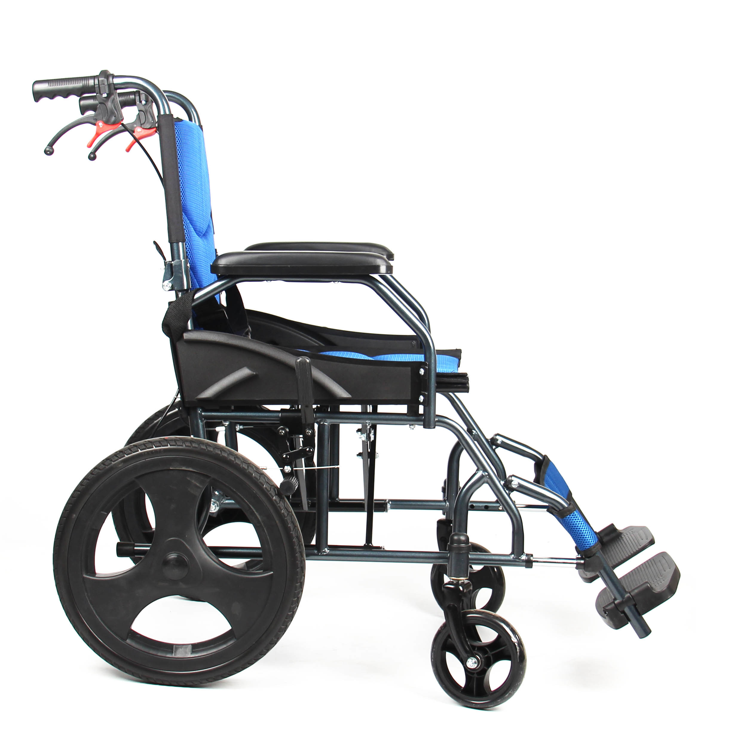 Easy Carry Foldable Aluminum Manual Wheelchair With Flip Up Armrest