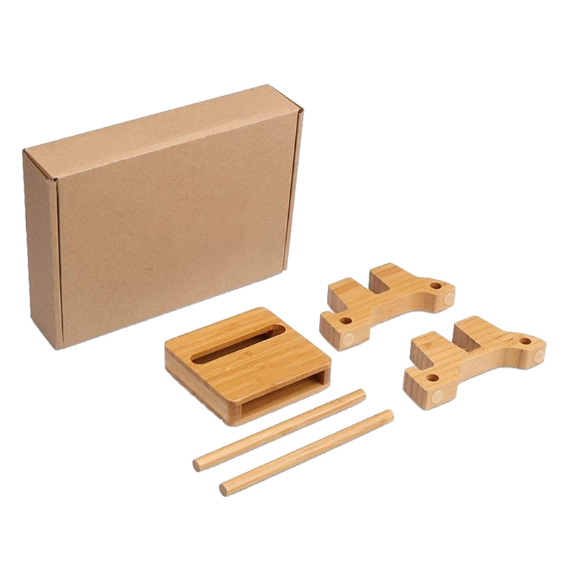 Natural Bamboo Adjustable Laptop Stand Office Furniture ODM