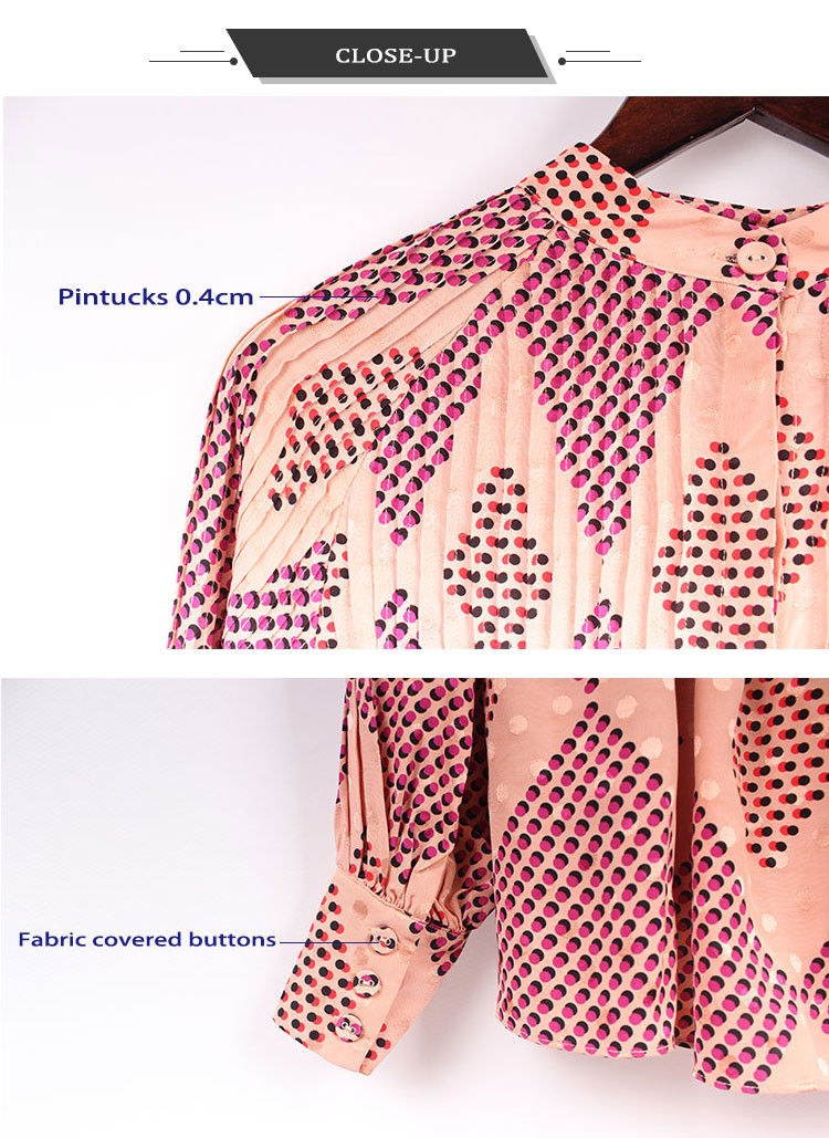 Viscose Rayon Dotted Pattern Jacket Style Blouse