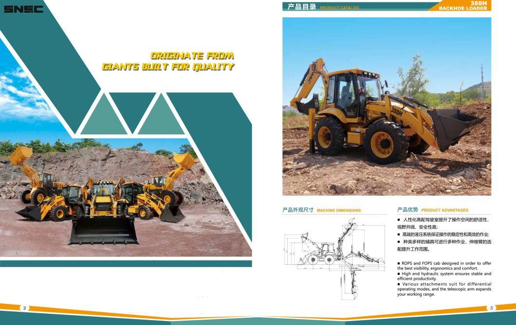 Front End Loader Backhoe 4X4 2.5 Ton Mini Payloader Joystick Towable Retroexcavadora Backhoe Loader