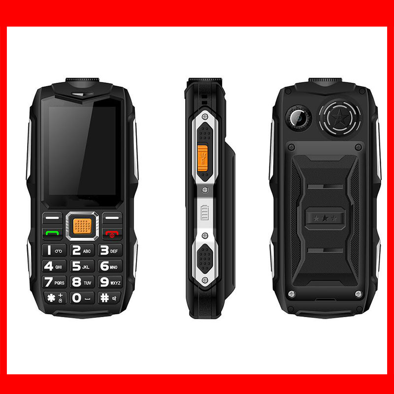 New Wholesale OEM 2.4" Screen Rugged Waterproof Feature Mobile Phones With Big Battery Power Bank Loud