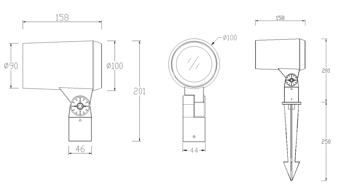 AC 220V Outdoor LED Flood Light 36W Die-Cast Aluminum Housing