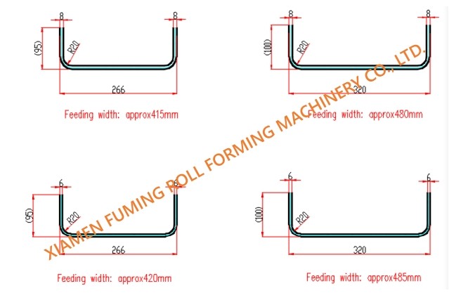 8mm U Purlin Roll Forming Machine Factory Automatic Customized