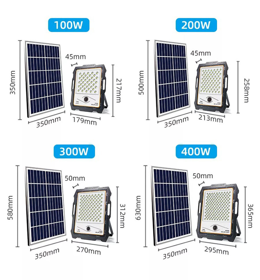 Outdoor Solar Flood Light With CCTV Camera 100W 200W 300W 400W