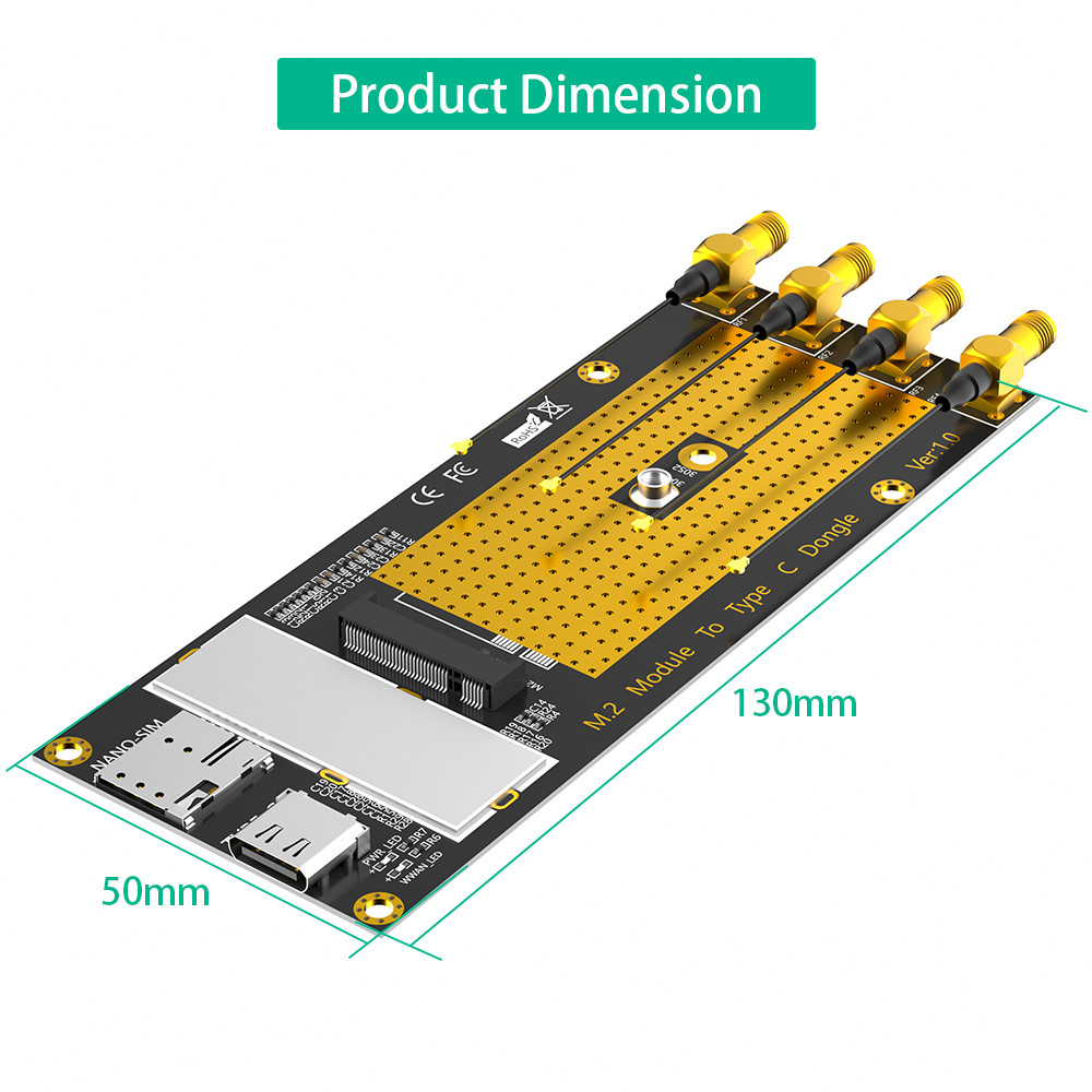 Customized PCI-E NGFF To M 2 NVME Adapter For RM500Q RM500U Module