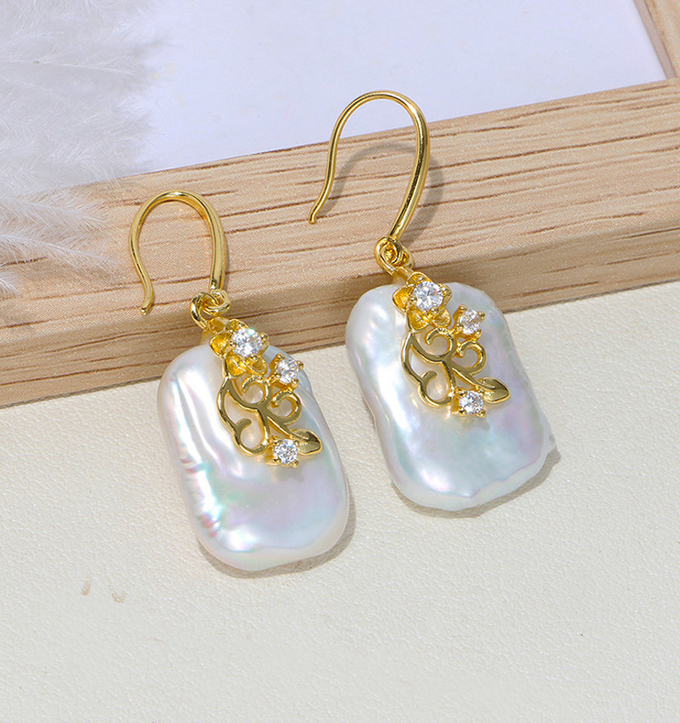Women Natural Baroque Pearl Necklace Earring Classic Weddings Jewelry Chains Freshwater Pearl Necklace Jewelry