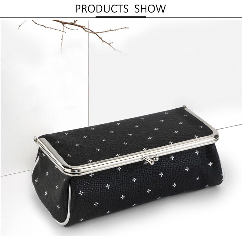 Fashion Custom Digital Print Canvas Black Printed Makeup Cosmetic Case Bag