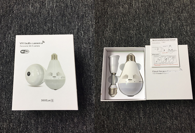 360 degrees viewing angle panoview vr motion sensor light with security camera