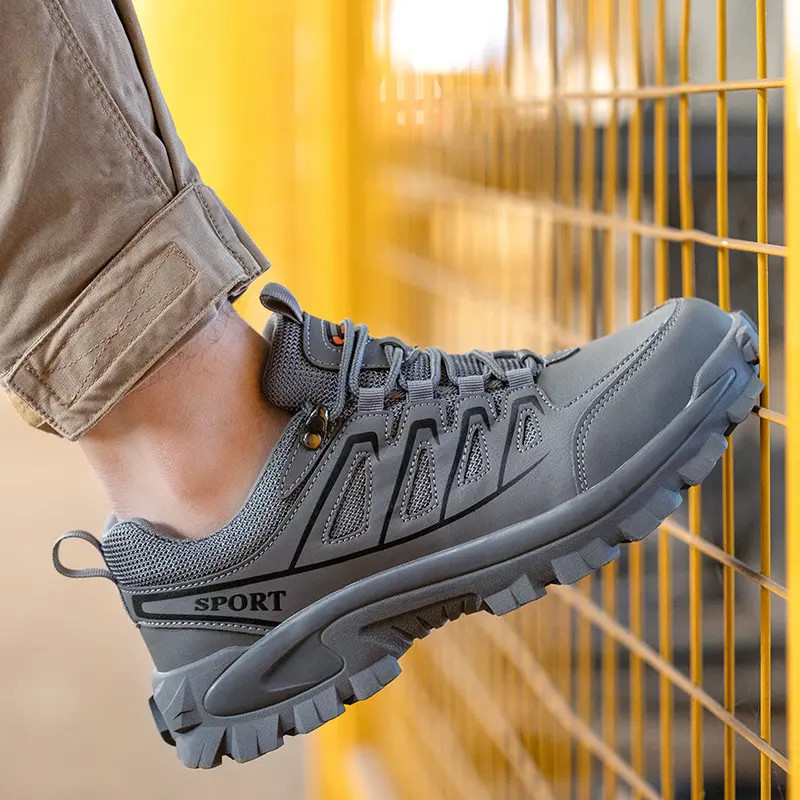 Gray Industrial Safety Shoes Micro Fiber Sport Fashion Safety Shoes Waterproof S3 Standard