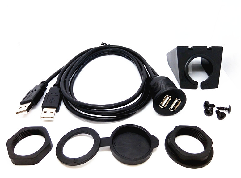 Dual usb car dashboard waterproof cable 