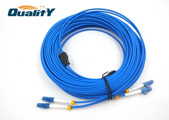 Armored cable simgle mode G652D cable LC to LC / armored fiber optic patch cable