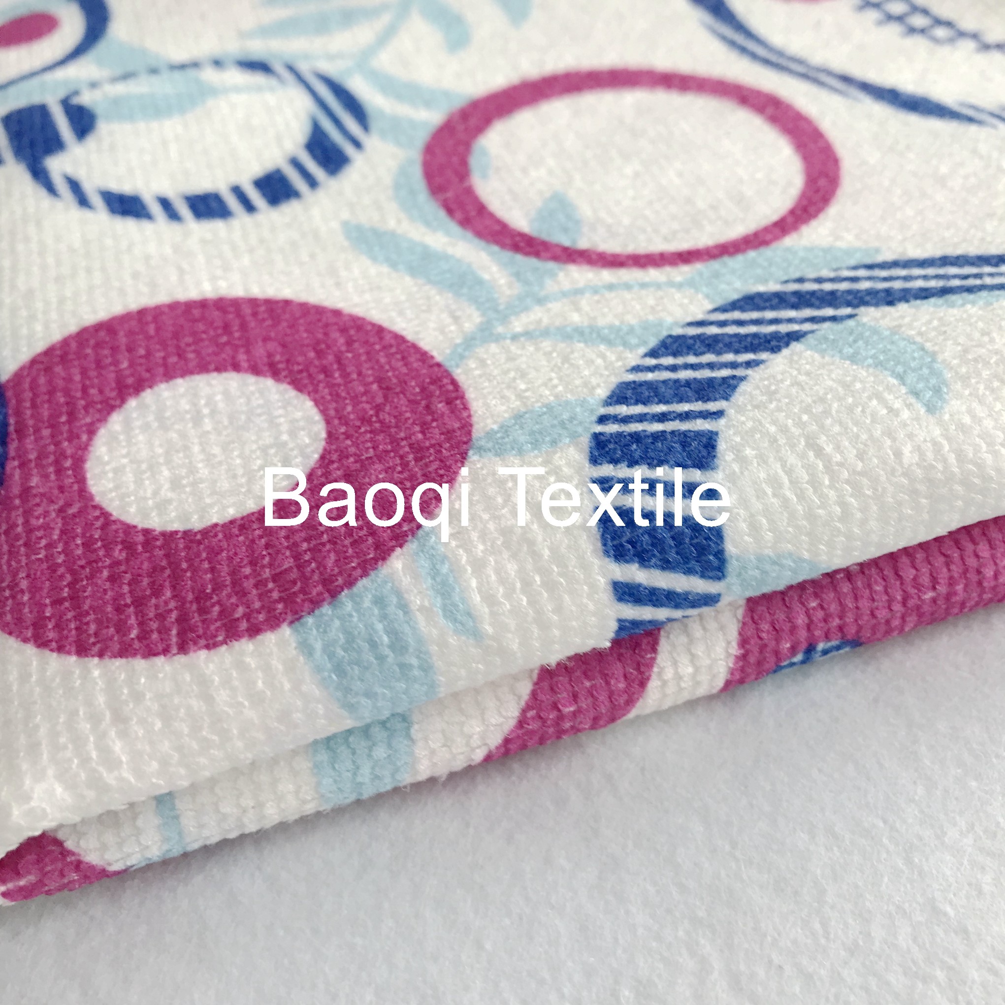 Printed color size 16”100% poly microfiber cleaning cloth， tea towels dry water kitchen dish towels with white mesh