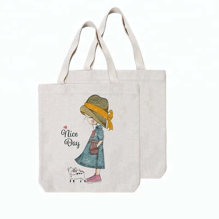 Different sizes of Simple Sublimation Blank Linen Shopping Bag For Sublimation LOGO Printing