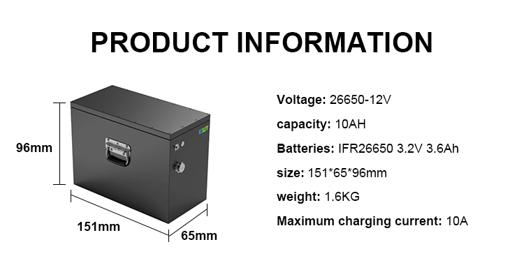 12.8v 10ah Lifepo4 Lithium Ion Iron Phosphate Battery Pack Size