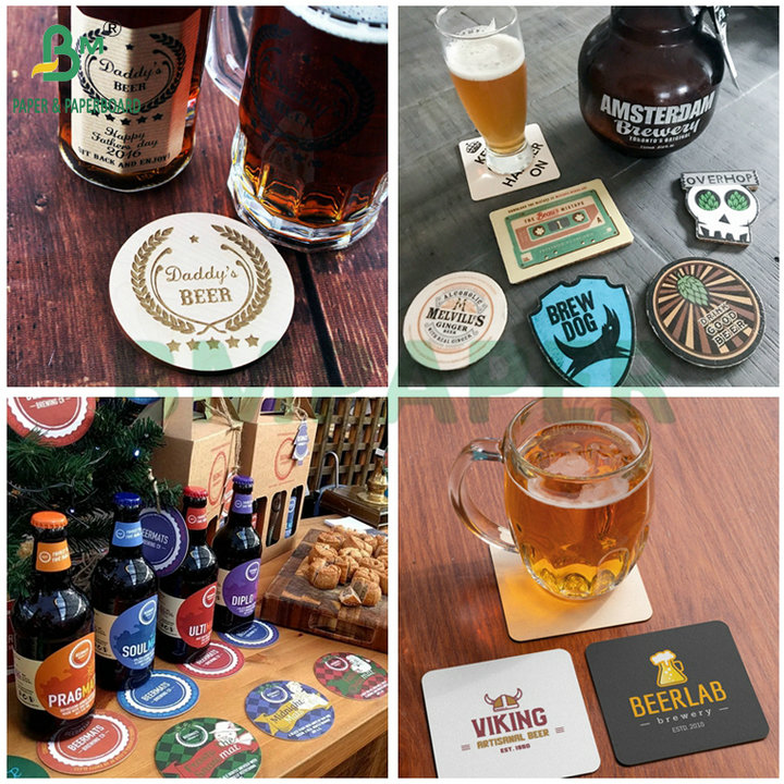 0.7mm 0.9mm Quickly Absorbent Off White Uncoated Pulp Board For Beer Pads