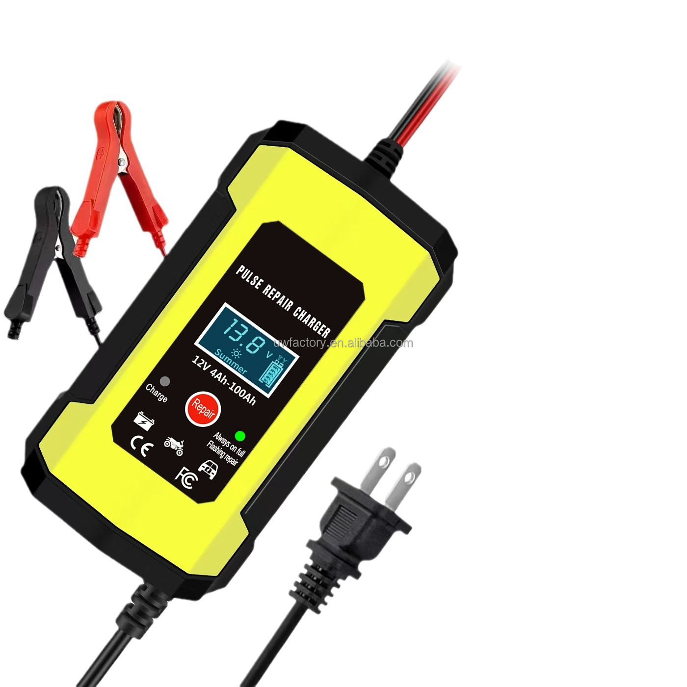 Full Intelligent Automatic Repair Function 12v 10A Fast Charging Car Battery Charger for Electric Vehicles