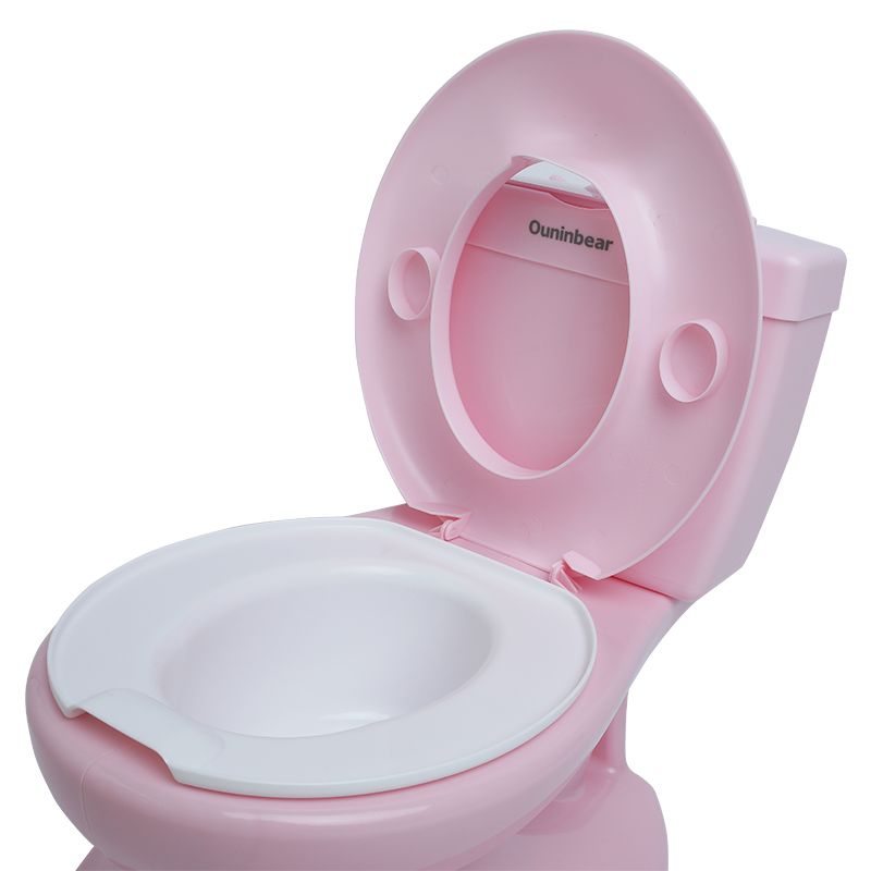 Pink Eco friendly PP Baby Potty Toilet with Custom Logo Print Pattern Training Function