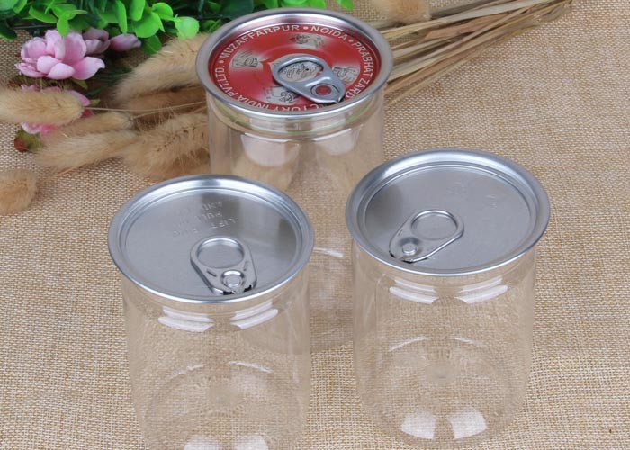 Moistureproof Recycle Clear Pet Jars PET Plastic Food Cans For Powder / Drink