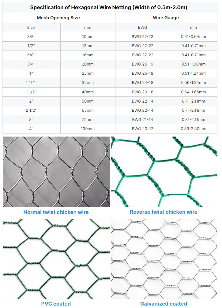 0.4mm-1.5mm Diameter Hexagon Wire Mesh Galvanized Iron