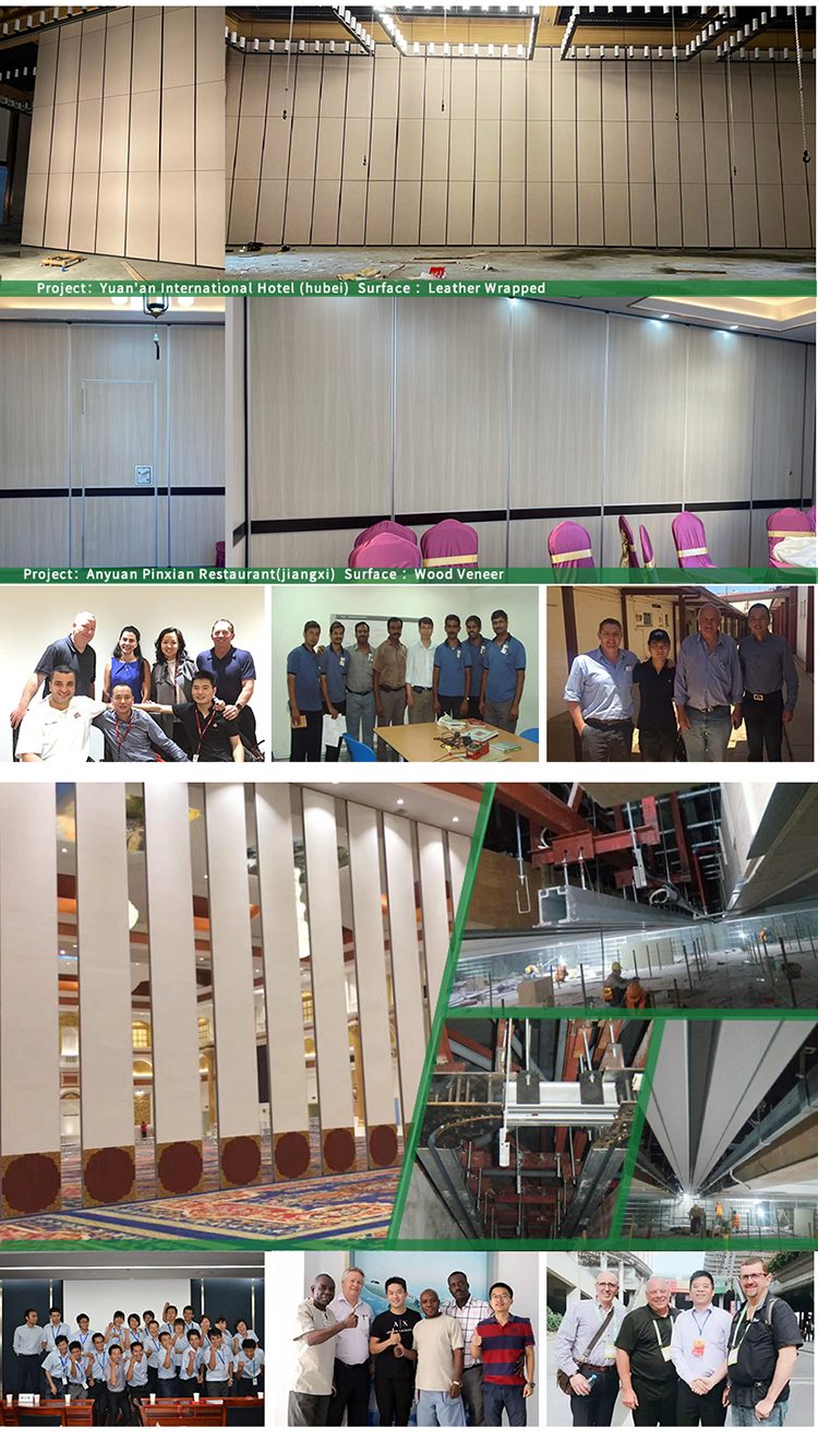 Fabric Surface Acoustic Folding Partition 80mm Thickness For Office