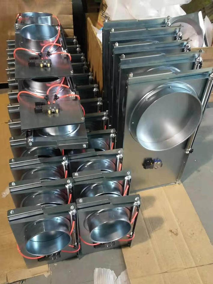 350 Mm Pneumatic Sliding Damper Duct Zone Dampers With Flange Pipe
