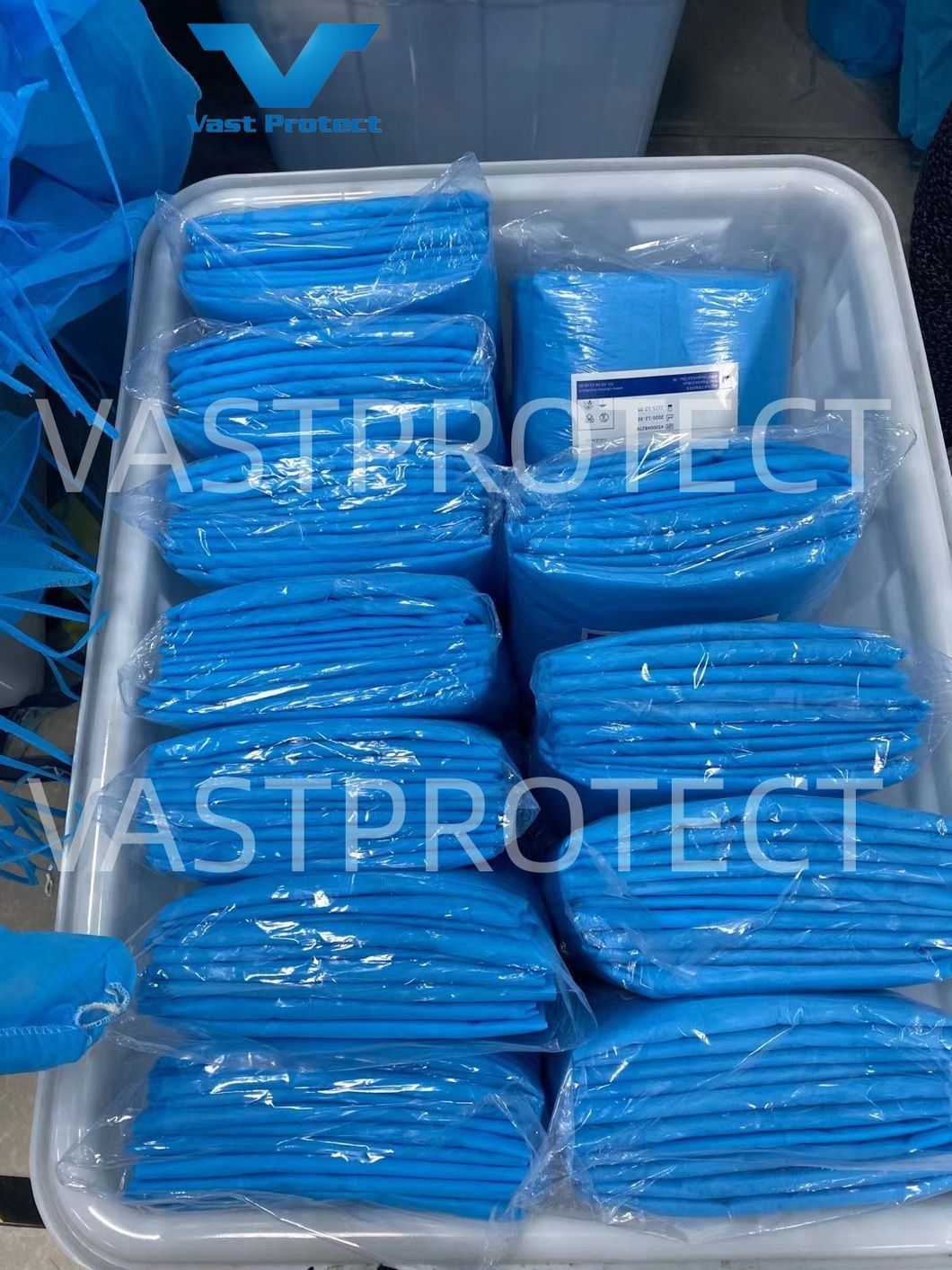 Disposable SMS Blue Isolation Gowns Level1/2/3 Reinforced Surgical Gowns
