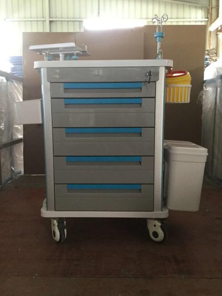 Stainless Steel Medical Trolley Cart , Hospital Icu Emergency Trolley Drug