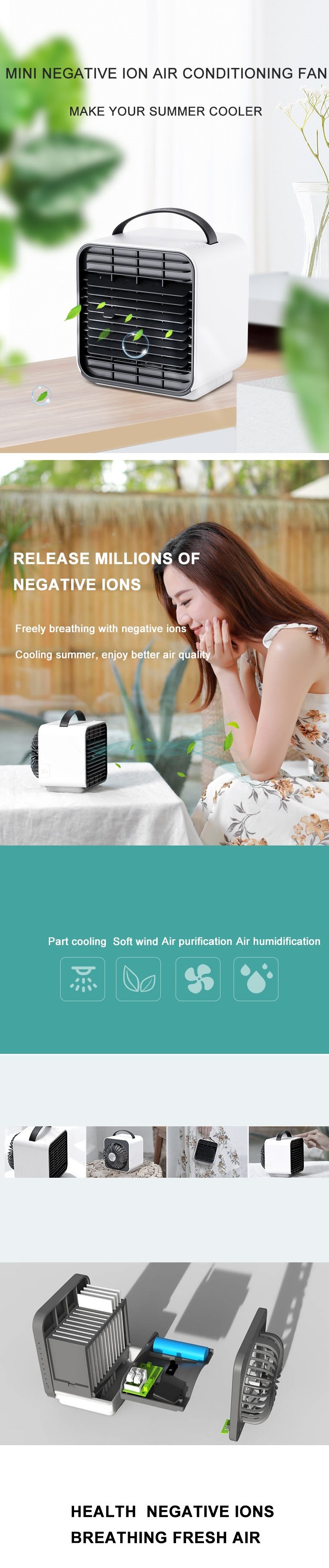 Micro Port Air Cooler Fan Portable Mini USB Desktop Water Cooler Fan