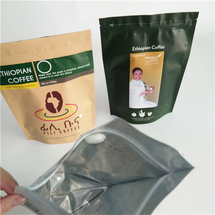 Stand Up Resealable Mylar Bags Recyclable Food Packaging Material With Zipper
