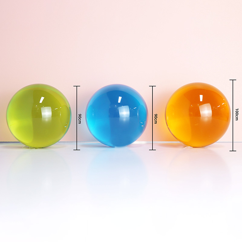 factory wholesale custom colorful decorating acrylic ball for kids play color resin toys ball