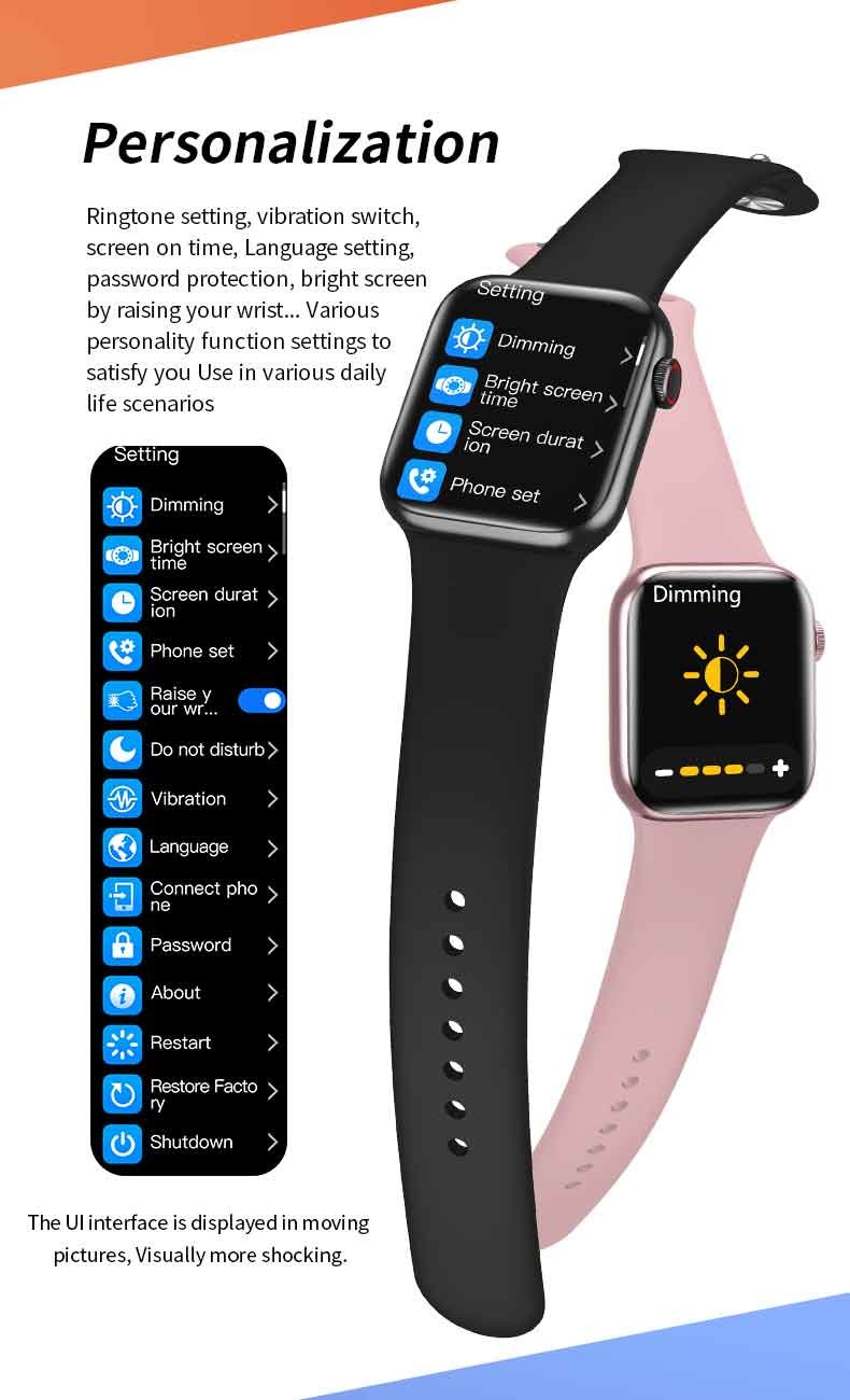 44mm 1.72" Heart Rate Bluetooth Fitness Watch Pk IWO12 W26