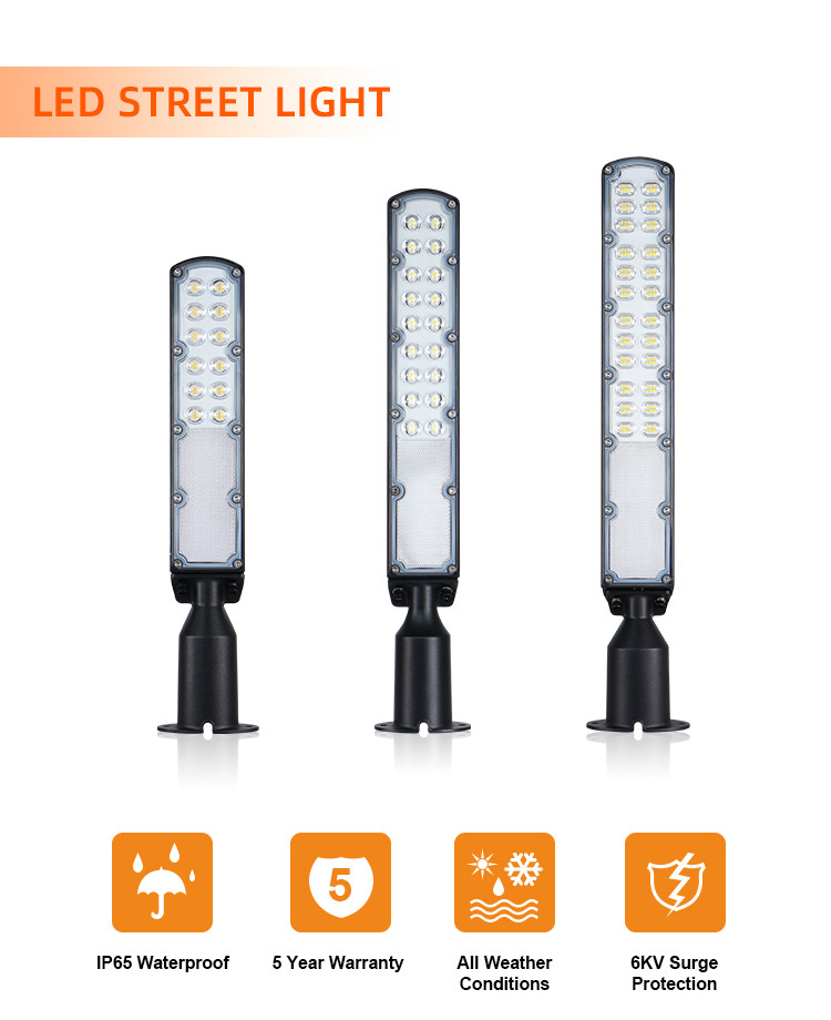 KCD Outdoor Lamp Aluminum Housing Smart Waterproof IP66 40w 75w 100w 150w 200w 250w 300w Modern LED Street Light
