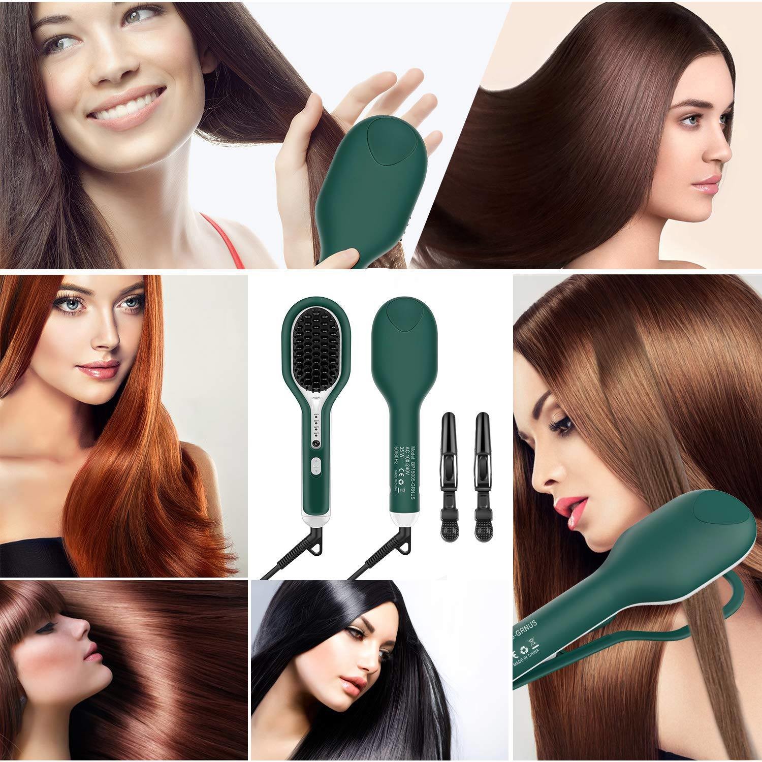 Mestar Hair Straightener Brush Comb , Ion Straightening Comb 2m Power Cord