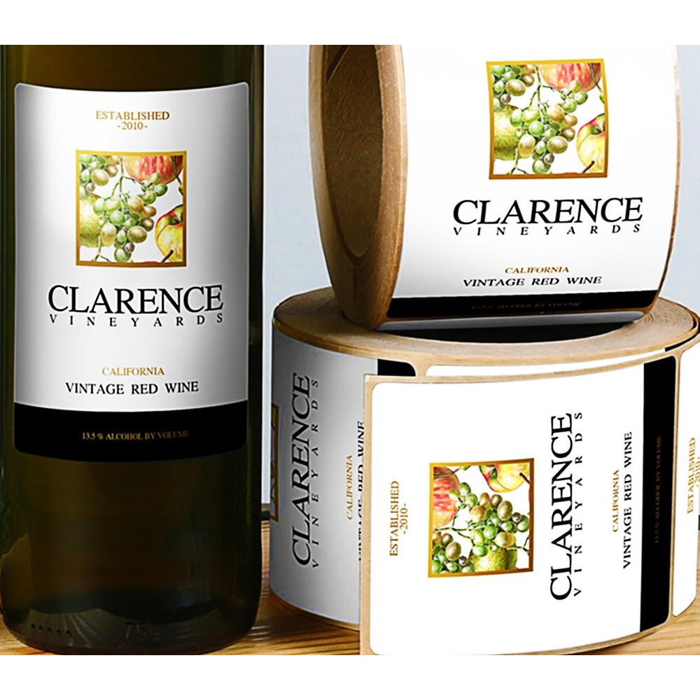Vinyl Matt Paper Food And Beverage Labels Wine Private Label