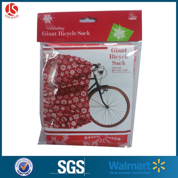 Eco Friendly Large Plastic Christmas Gift Bags With White Snowflake Print