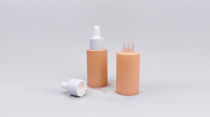 Frosted 60ml PETG Dropper Bottle with White Rubber Head for Facial Serums