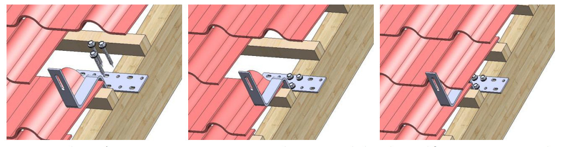 Flexible Aluminum Solar Mounting System For Tile Roof Household System