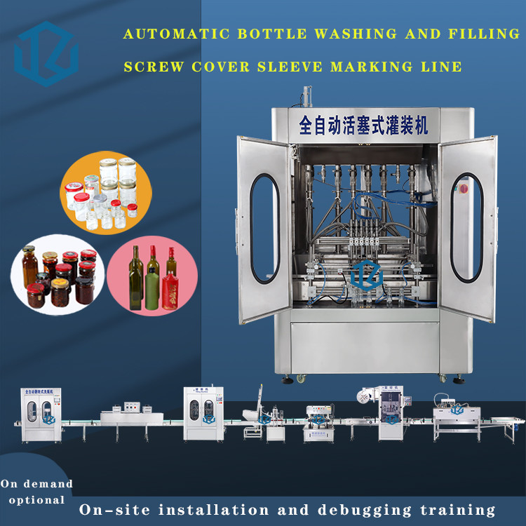Chili Sauce Jam Honey filling Packaging Line Capping Labeling Machine for Glass Bottle plastic bottle