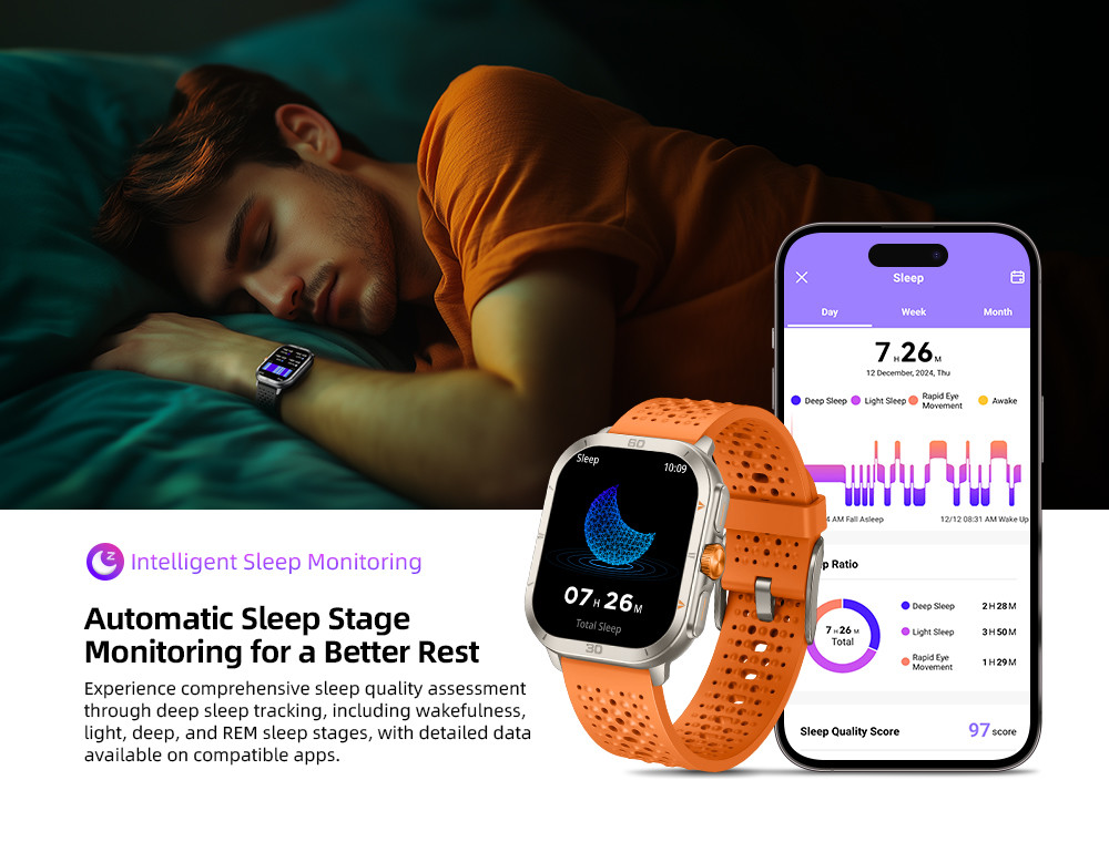 KW285 Square Shape Smart Watch Make and Receive Calls with Bluetooth Functionality and Dynamic Heart Rate Monitoring