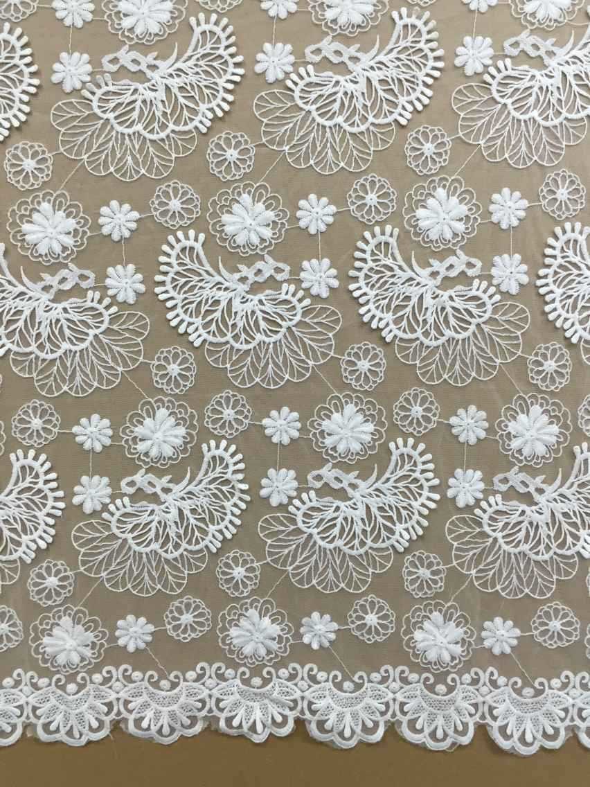 hot sale fashion embroidery lace fabric for wedding dress