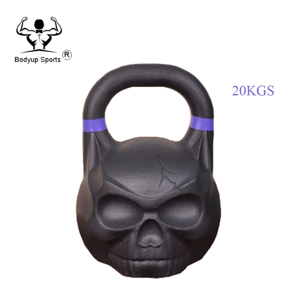 Competition Powder Painting Iron Skull Kettlebell / Power Training Skull Kettlebell