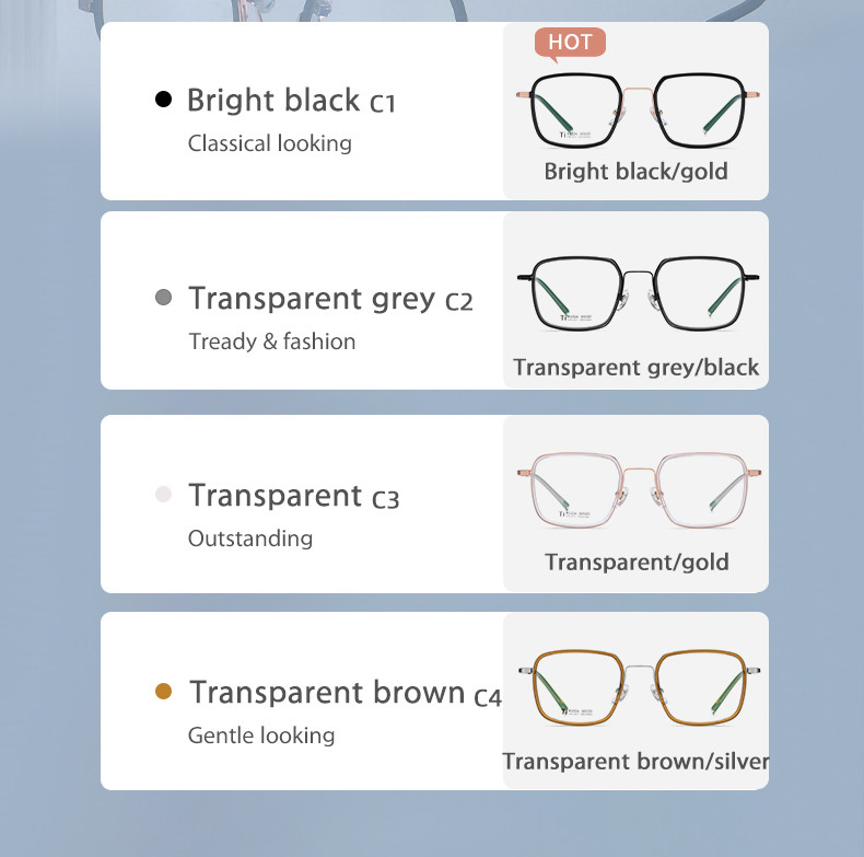 IP Plating Pure Acetate Titanium Glasses , Stable Clear Lens Glasses
