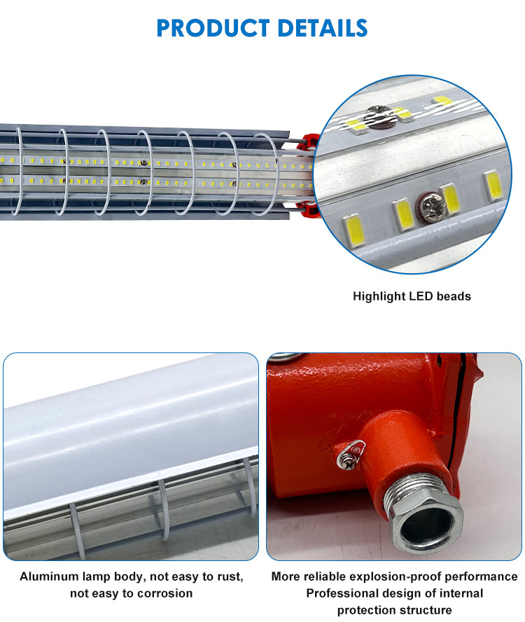 2700K-6500K LED Explosion Proof Linear Light Corrosion Resistant WF2 Rating
