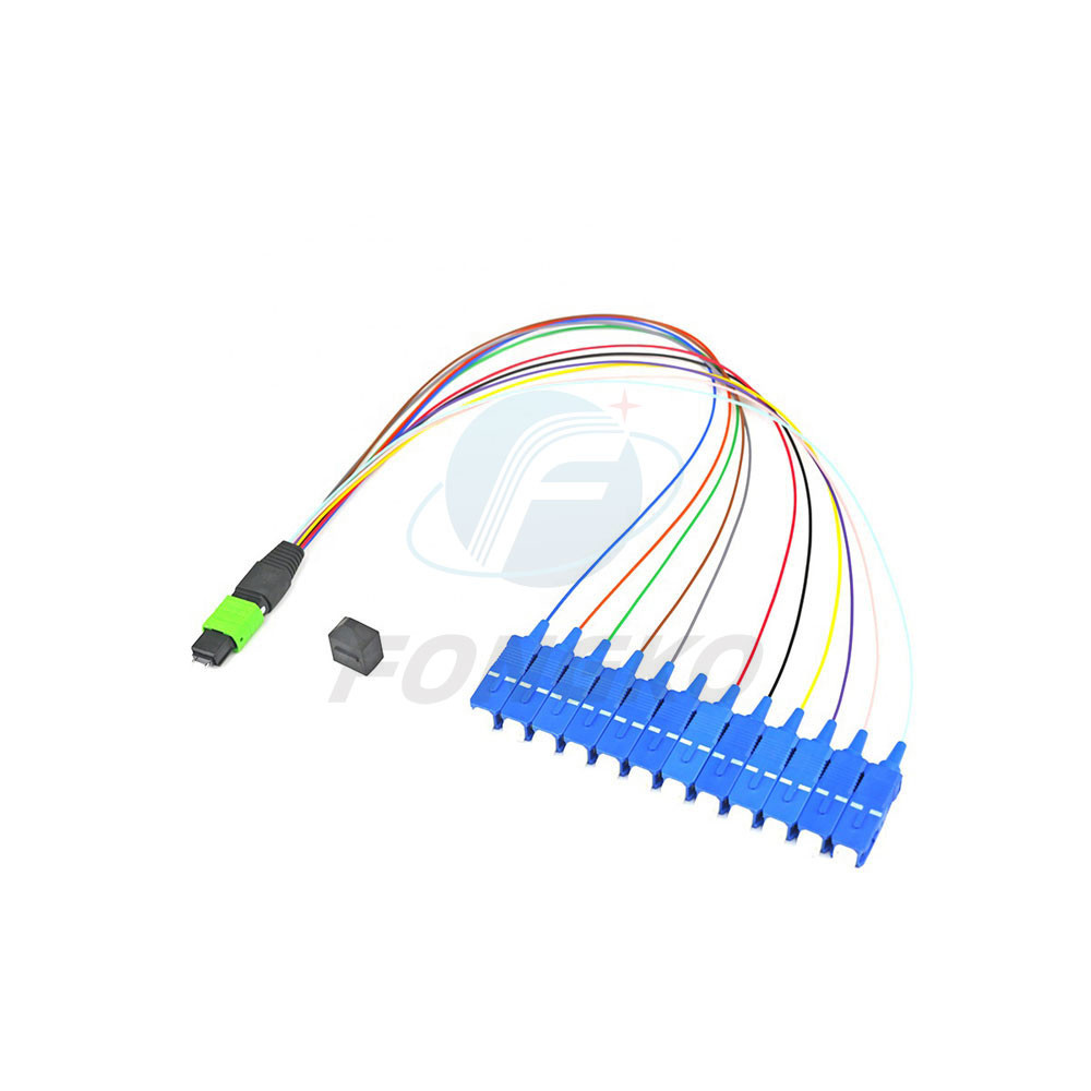 MTP MPO To SC UPC Fiber Optic Fanout Pigtail Patch Cord Single Mode 0.9mm