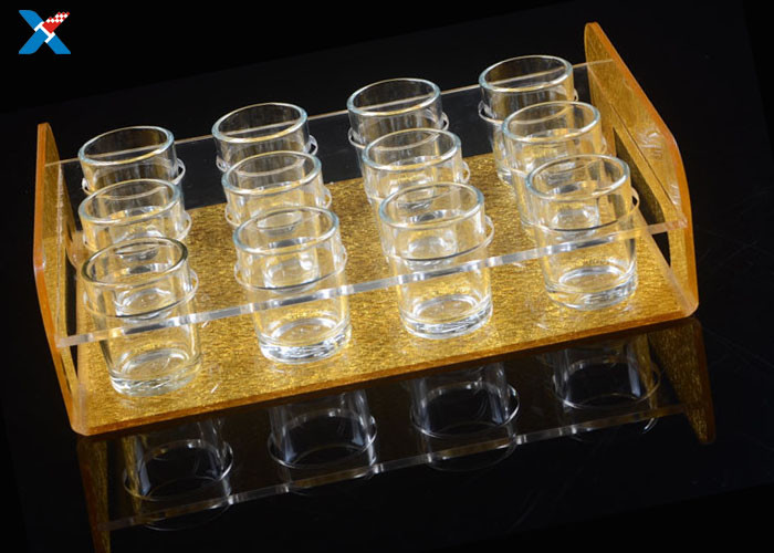 12 Holes Clear Acrylic Beer Cup Holder Rack Tray For Bar Clubhouse Non - Toxic